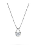 The Diamond Store teardrop solitaire pendant necklace 0.25ct, imported from the UK