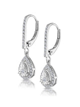 Next The Diamond Store White Masami Lab Diamond Pear Halo Earrings 0.20ct Pave Set- Buy online at McGrocer