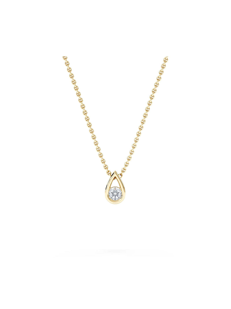 The Diamond Store gold vermeil teardrop pendant necklace 0.10ct lab grown diamond (British brand)