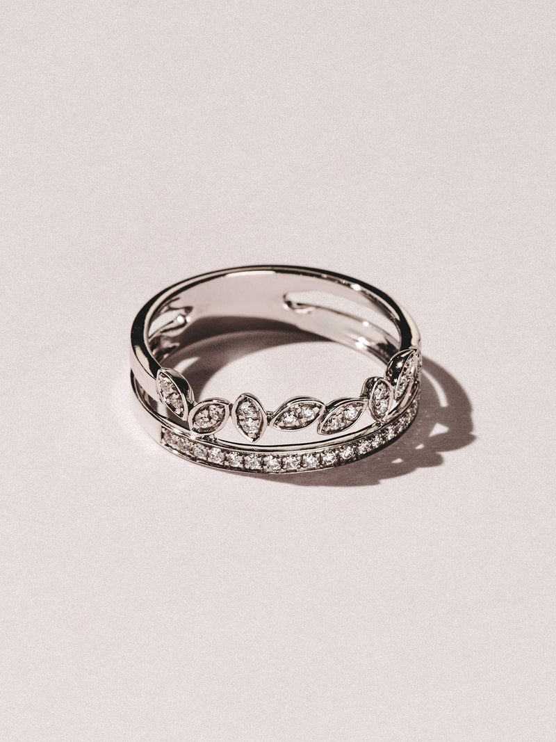 The Diamond Store sterling silver interlocking marquise stacking ring 0.25ct, UK version