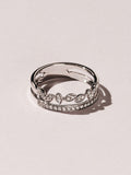The Diamond Store sterling silver interlocking marquise stacking ring 0.25ct, UK version