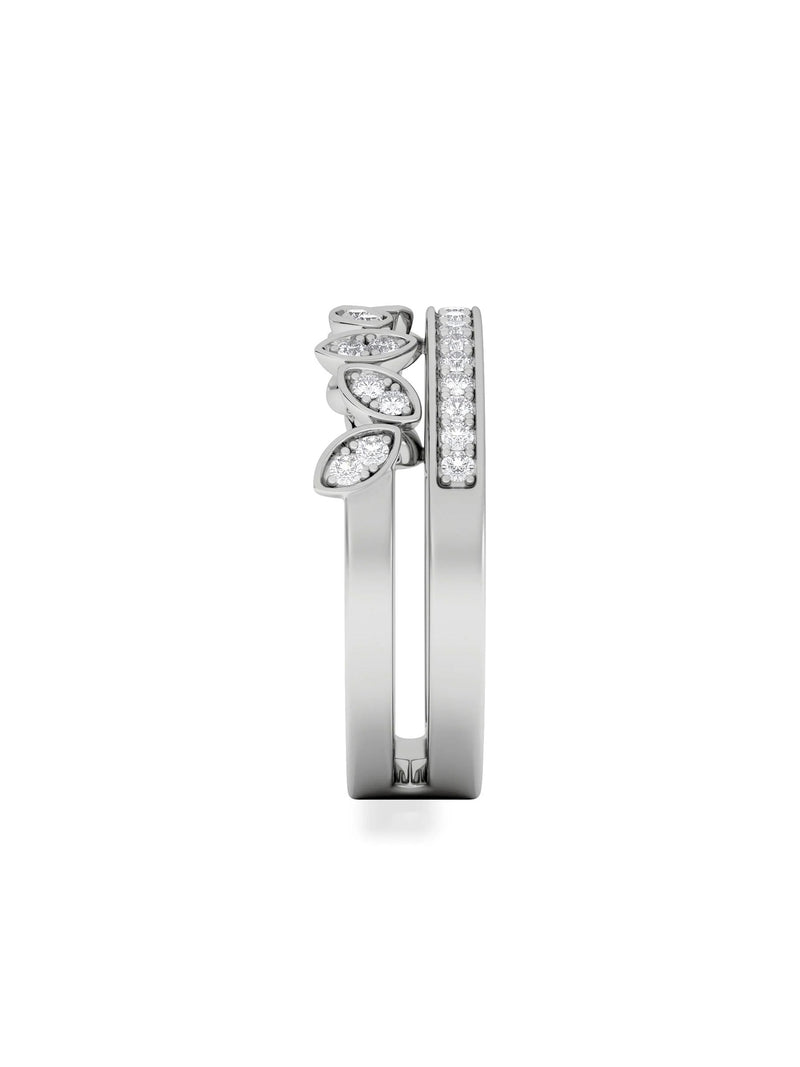 The Diamond Store sterling silver interlocking marquise stacking ring 0.25ct, UK version