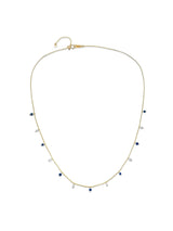 Next The Diamond Store Blue Vivara Lab Sapphire and Lab Diamond Necklace Set in 9K Yellow Gold- Buy online at McGrocer