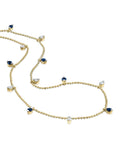 The Diamond Store Blue Vivara lab sapphire and lab diamond necklace set, imported from the UK