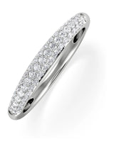 Next The Diamond Store Sterling Silver 0.33ct Lab Diamond Micro Pave Half Eternity Ring- Buy online at McGrocer