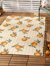 Next Furn Yellow Fruits Oranges Gingham Check Indoor/Outdoor Rug 120x170cm- Buy online at McGrocer