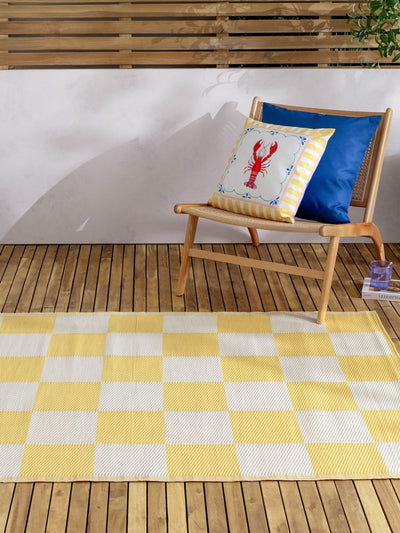 Next Furn Yellow Checkerboard Outdoor Rug 120x180cm- Buy online at McGrocer