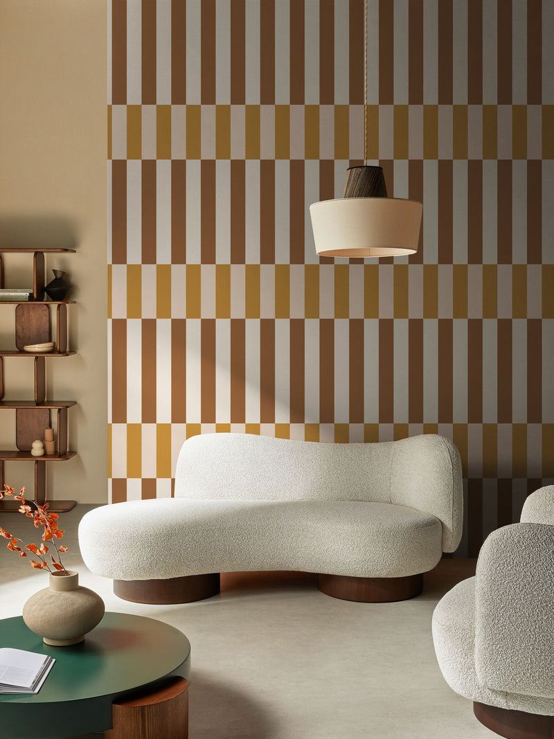MADE.COM Terri Ochre wallpaper sample A4, imported from the UK