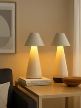 Next Searchlight Cream Rechargeable Cone Table Lamp, Pack of 2- Buy online at McGrocer