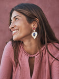 Gold tone hammered resin heart drop earrings (British brand)