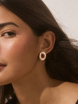 Next Gold Tone Red Resin Heritage Oval Stud Earrings- Buy online at McGrocer