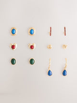Next Stud and Hoop Earrings 6 Pack Gold Tone Multicolour- Buy online at McGrocer