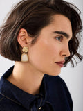 Mint Velvet cream stone earrings gold tone, UK version