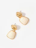 Mint Velvet cream stone earrings gold tone, UK version