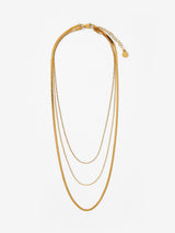 Next Mint Velvet Gold Tone Stainless Triple Layered Necklace- Buy online at McGrocer