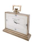 Libra Interiors mantel clock brass Latham large, imported from the UK