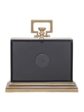 Libra Interiors mantel clock brass Latham large, imported from the UK