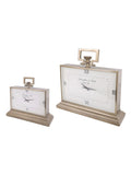 Libra Interiors mantel clock brass Latham large, imported from the UK