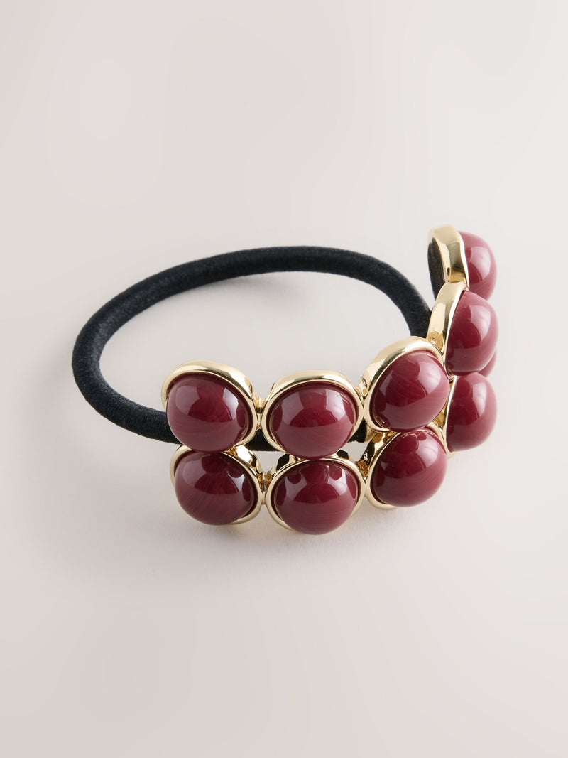 Burgundy resin hair bobble, UK version