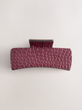 Burgundy red croc effect PU claw hair clip (British brand)