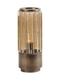 Libra Interiors copper-brown fluted glass large table lamp (British brand)