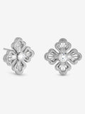 Inicio silver plated satin clover stud earrings (British brand)