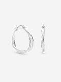 Inicio polished twist hoop earrings 28mm, imported from the UK