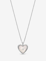 Next Inicio Sterling Silver Plated Mother of Pearl Celestial Heart Pendant- Buy online at McGrocer
