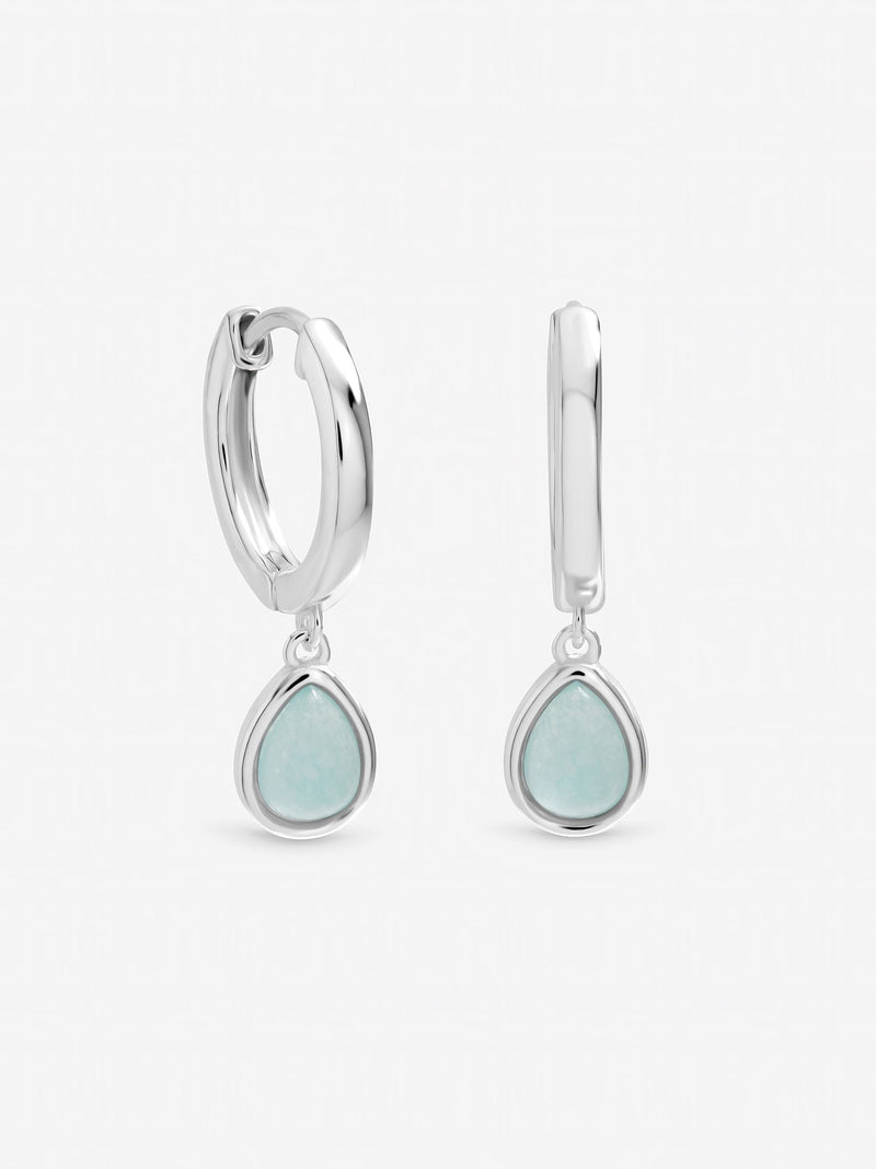 Inicio turquoise peardrop charm hoop earrings 25mm - British product