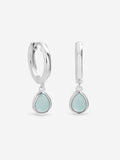 Inicio turquoise peardrop charm hoop earrings 25mm - British product