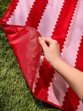 Wylder Pink Birdie Stripe picnic blanket large, UK version