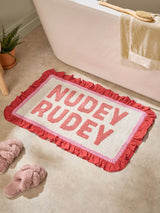 Next Furn Red Nudey Rudey Cotton Frill Bath Mat 50x80cm- Buy online at McGrocer