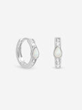 Inicio sterling silver plated opal huggie hoops earrings, imported from the UK