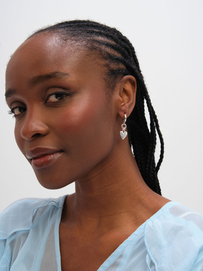 Inicio hammered heart hoop earrings 25mm - British product