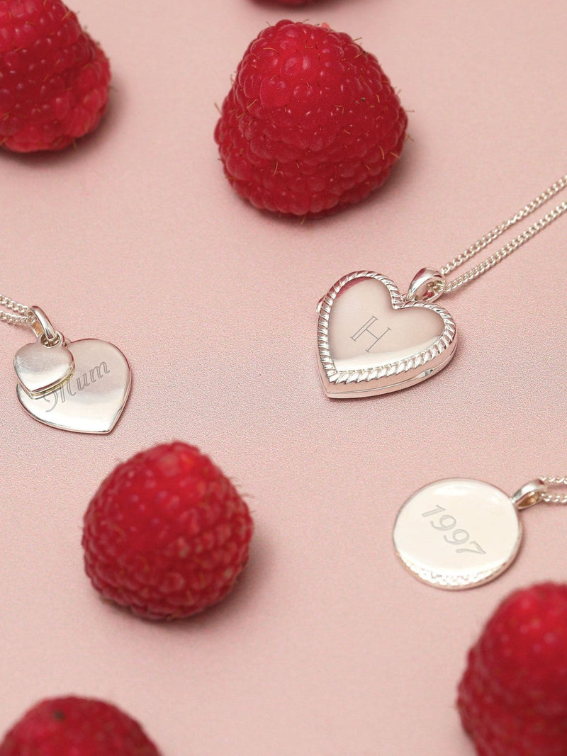 Inicio sterling silver plated pave edge personalised pendant, imported from the UK