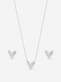 Inicio sterling silver plated puff heart set - British product