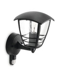 Philips Black Creek outdoor wall lantern with PIR, UK version