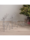 Lights4fun warm white beaded micro reindeer and sleigh set, imported from the UK