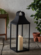 Next Lights4fun White and Red Albury Black Garden Lantern with TruGlow Candle (59cm)- Buy online at McGrocer