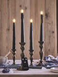Lights4fun black dripping LED taper candles set of 4, UK version