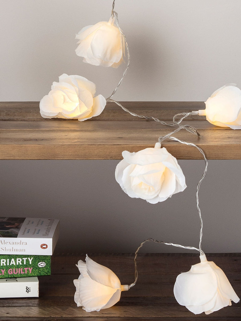 Lights4fun grey Juliet rose fairy lights 20 LED, imported from the UK