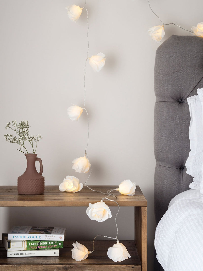 Lights4fun grey Juliet rose fairy lights 20 LED, imported from the UK