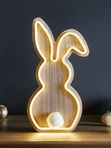 Next Lights4fun Natural Wooden Bunny Neon Light 30cm- Buy online at McGrocer