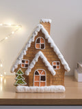 Lights4fun light up gingerbread house white brown 23cm - British product