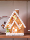 Lights4fun light up gingerbread house white brown 23cm - British product