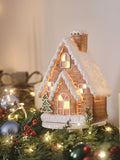 Lights4fun light up gingerbread house white brown 23cm - British product