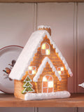 Lights4fun light up gingerbread house white brown 23cm - British product