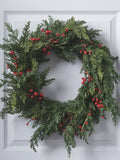 Lights4fun pre lit red berry Christmas wreath 45cm (British brand)
