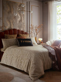 Laurence Llewelyn-Bowen black velvet cushion with gold embroidered Venus, UK version