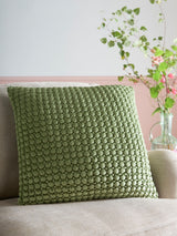 Next Appletree Olive Bobble Velvet Filled Cushion 55x55cm- Buy online at McGrocer
